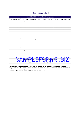 Bolt Torque Chart pdf free